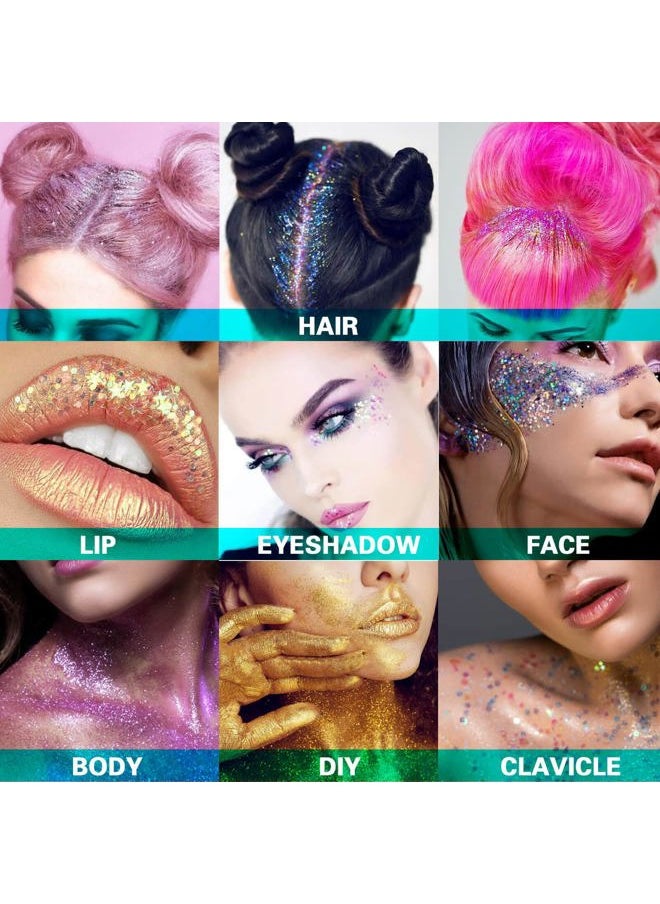 Paminify St Patricks Day Accessories Green Face Glitter Gel,St Patrick's Day Outfit for Women,Hair Glitter Green Face Paint Singer Concerts Festival Body Glitter,Sequins Face Glitter Makeup,50 ML