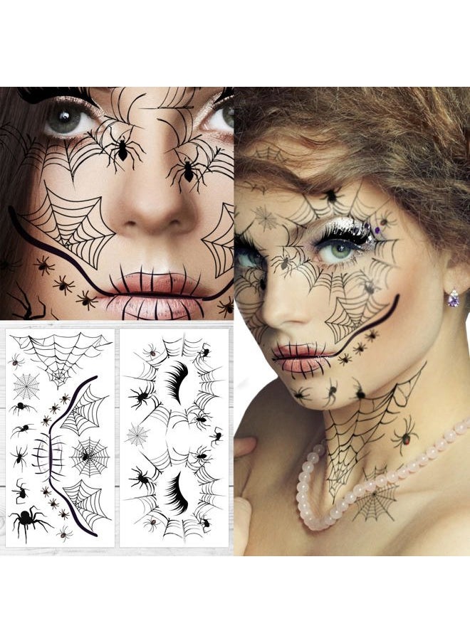 Halloween Face Tattoo Spider Temporary Face Tattoo Kit (Pack of 2)