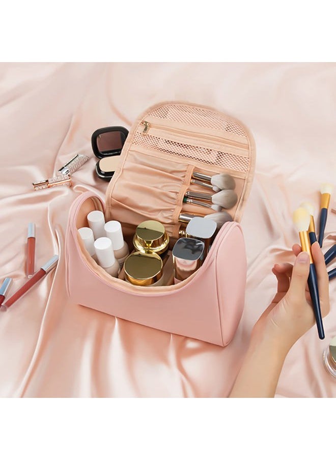 Travel Makeup Bag, Toiletry Bag for Women Large Capacity Makeup Organizer Bag Vegan Leather Makeup Brush Organizer Waterproof Cosmetic Bags for Women