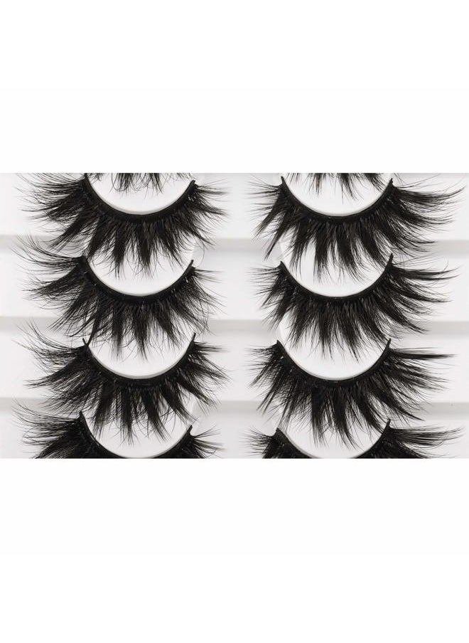 False Eyelashes Fluffy Mink Lashes 20 MM Long False Lashes 9D Cat-eye Volume Faux Mink Lashes Pack 8 Pairs by FANXITON