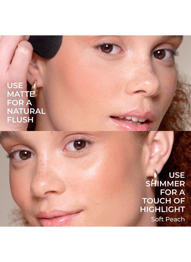 COVER FX Monochromatic Powder Blush Duo - Warm Honey: Bronzed Rose - Matte + Shimmer Finish - Create Custom, High Impact Color