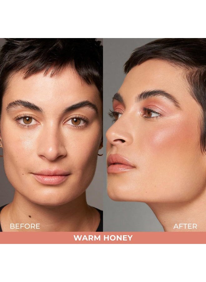 COVER FX Monochromatic Powder Blush Duo - Warm Honey: Bronzed Rose - Matte + Shimmer Finish - Create Custom, High Impact Color