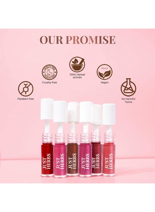 Organic Liquid Lipstick Kit Set of 5, Hydrating & Lightweight Lip Color - Paraben & Silicon Free - 1.6 fl oz. (Brights & Pinks)