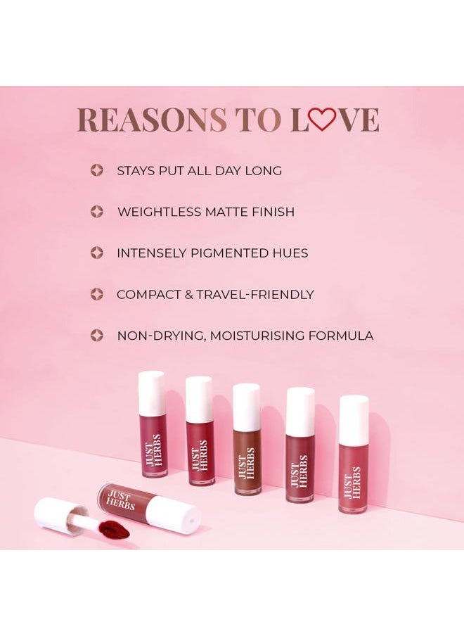 Organic Liquid Lipstick Kit Set of 5, Hydrating & Lightweight Lip Color - Paraben & Silicon Free - 1.6 fl oz. (Brights & Pinks)