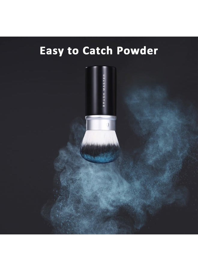 Retractable Kabuki Makeup Brush for Blush, Bronzer, Foundation, Powder, Travel Face Cosmetic Brush