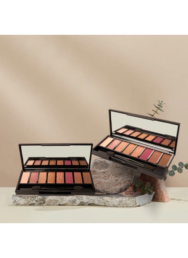 8 Color Eyeshadow Palette with Applicators, High Pigment Matte Shimmer Neutral Smoky Eyeshadow Palette, Cruenlty Free