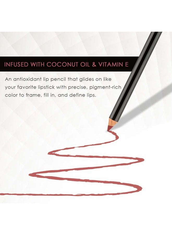 BODYOGRAPHY:Cream Lip Pencil (Heatherberry): Rose Nude Waterproof & Pigment-Rich Salon Makeup w/ Coconut Oil, Vitamin E | Gluten-Free, Cruelty-Free, Paraben-Free