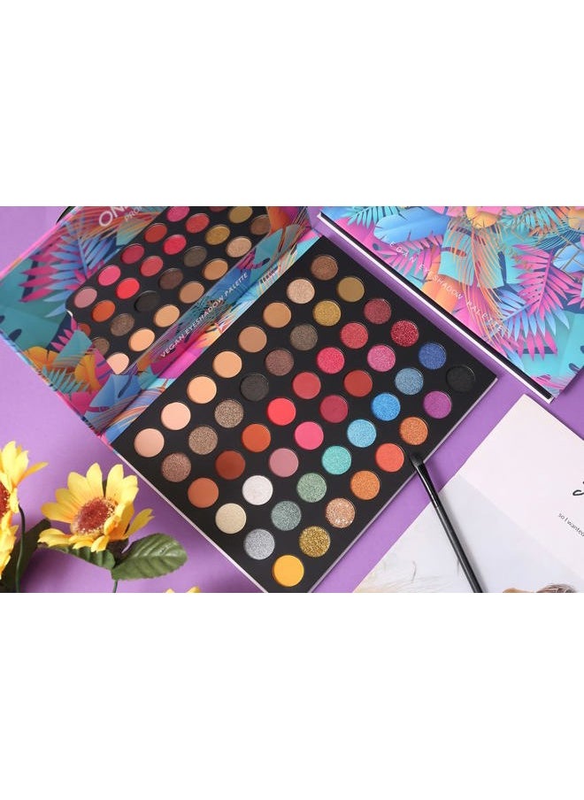 Eyeshadow Palette Glitter 48 Colors Bright Colorful Shimmer Eye Shadow Makeup Palette High Pigmented Metallic Color Eye Shadow Powder Easy To Blend Rainbow Sparkle Glitter Eyeshadow Pallet