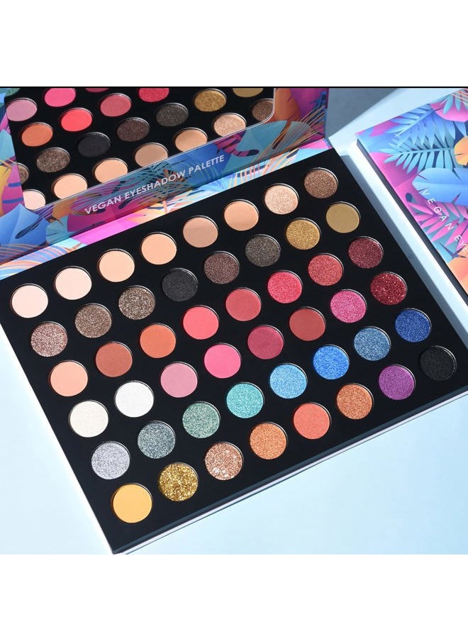 Eyeshadow Palette Glitter 48 Colors Bright Colorful Shimmer Eye Shadow Makeup Palette High Pigmented Metallic Color Eye Shadow Powder Easy To Blend Rainbow Sparkle Glitter Eyeshadow Pallet