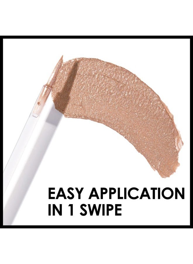 Glittering Liquid Eyeshadow, Quick-Drying, Crease Resistant, Creates High-Impact Shimmer Diamond Glow Eye Looks, Precise Applicator, 05 Champagne Shimmer