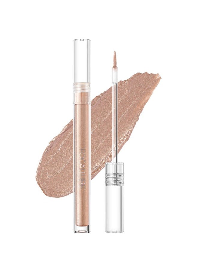 Glittering Liquid Eyeshadow, Quick-Drying, Crease Resistant, Creates High-Impact Shimmer Diamond Glow Eye Looks, Precise Applicator, 05 Champagne Shimmer