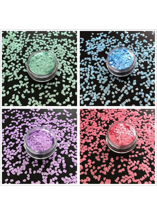 16 Colors Boxes Set Colorful Sakura Petals Shape Glitter Sequins for Festival Rave Beauty Makeup Face Body Nail Craft Art Christmas Halloween Decoration 16C