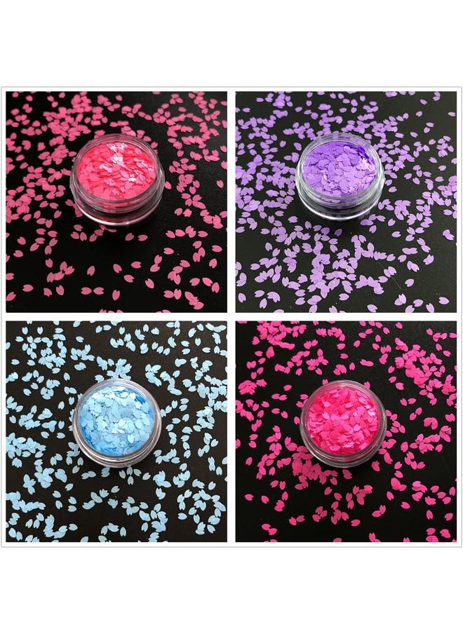 16 Colors Boxes Set Colorful Sakura Petals Shape Glitter Sequins for Festival Rave Beauty Makeup Face Body Nail Craft Art Christmas Halloween Decoration 16C