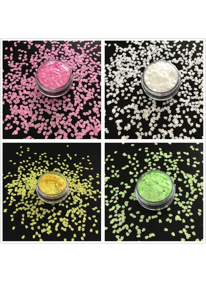 16 Colors Boxes Set Colorful Sakura Petals Shape Glitter Sequins for Festival Rave Beauty Makeup Face Body Nail Craft Art Christmas Halloween Decoration 16C