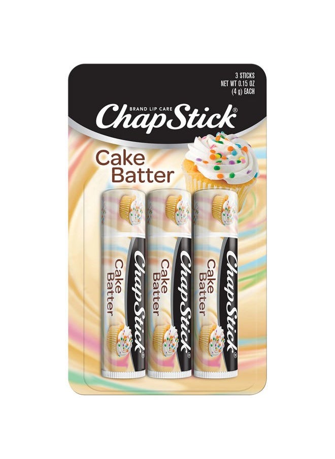 Cake Batter Limited Edition Flavored Lip Balm Tubes - 0.15 Oz (Pack of 3)