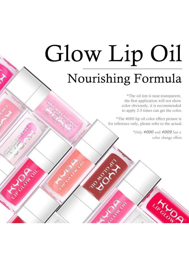 Hydrating Lip Glow Oil, Moisturizing Lip Oil, Glossy Transparent Plumping Lip Gloss, Tinted Lip Oil for Lip Care and Dry Lips-Cherry