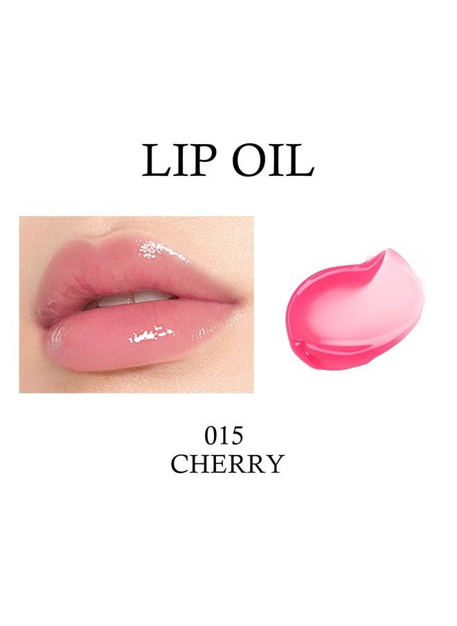 Hydrating Lip Glow Oil, Moisturizing Lip Oil, Glossy Transparent Plumping Lip Gloss, Tinted Lip Oil for Lip Care and Dry Lips-Cherry