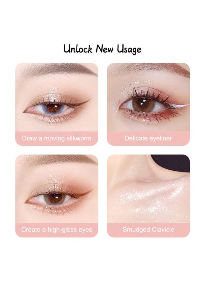 Liquid Glitter Eyeshadow Eyeliner, Korean Makeup Tear Drop, Shimmer Metallic, Lightweight Waterproof Long Wearing, Loose Glitter Glue for Crystals Eye Glitter Christmas Makeup, Colorful Sequins