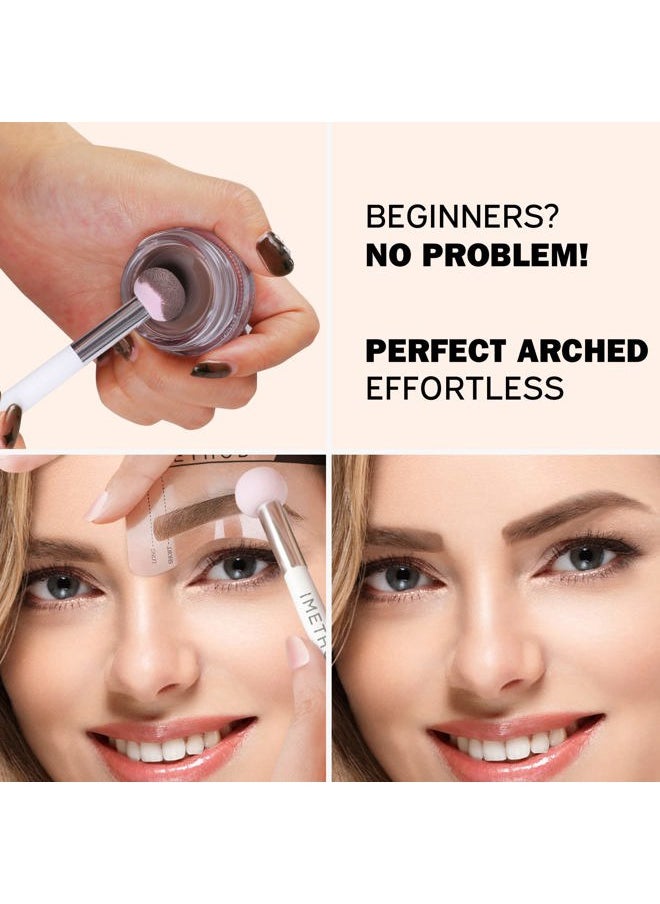 Eyebrow Stamp and Eyebrow Stencil Kit - Brow Stamp Kit, Eye Brow Stamping Kit, Brow Stencil and Stamp Kit, Brow Trio Eyebrow Kit, Perfect Bushy Eyebrows, Light Brown