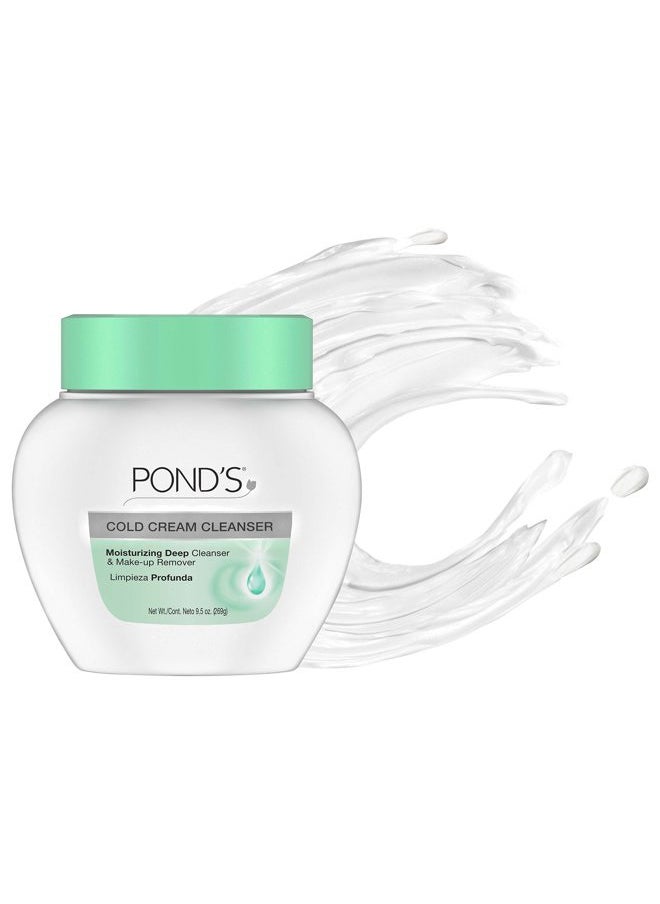 Cold Face Cream, Skin Care Facial Cleanser for All Skin Types, Deep Moisturizing Face Wash & Makeup Remover, 9.5 oz, 3 Pack