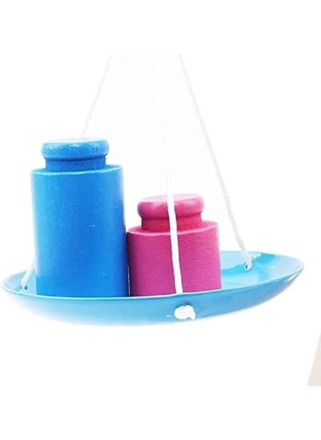 Wooden Balance Scale With Weights Educational Toy 24x9x23cm