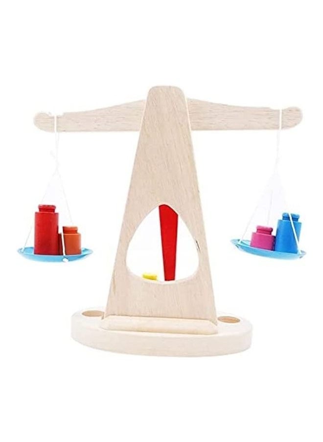 Wooden Balance Scale With Weights Educational Toy 24x9x23cm