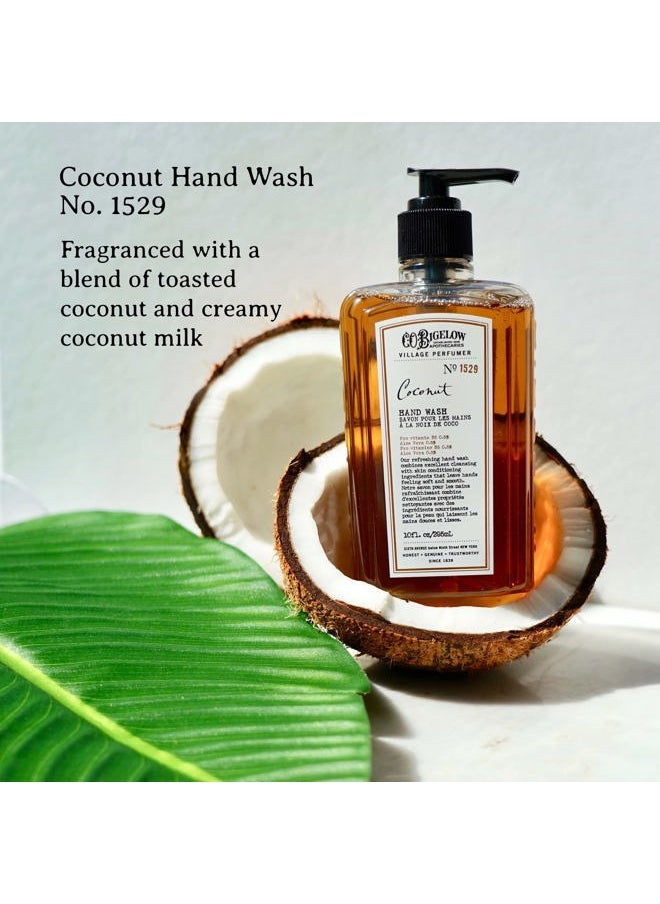 C.O. Bigelow Hand Wash Coconut, Village Perfumer Moisturizing Hand Soap for Bathroom & Kitchen with Aloe Vera and Pro-Vitamin B5, 10 fl oz
