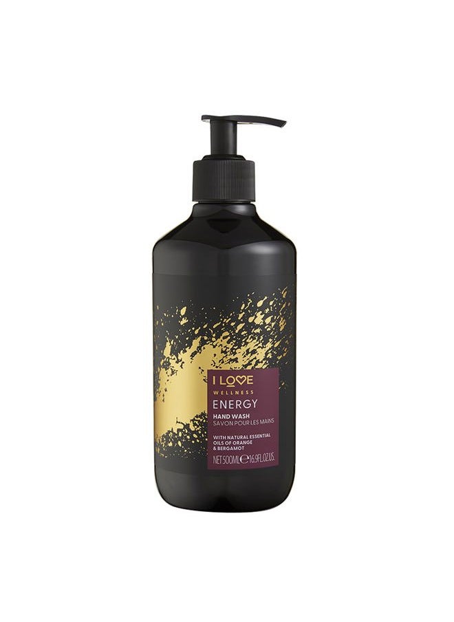 Wellness Energy Hand Wash - Hydrating Hand Soap with Essential Oils - Naturally Fragranced with Cardamom - With Vitamin E - 16.9 oz