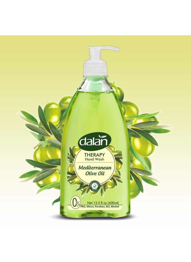 Therapy Mediterranean Olive Oil Ultra Moisturizing Liquid Hand Soap for Normal and Dry Hands Fresh Clean and Soft Feeling (13.5 Fl Oz / 400 mL (Pack of 3))