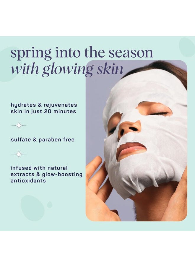 Spring & Easter Facial Masks (9Pack) - Hyaluronic Acid, Collagen, Vitamin C Infused - Reduces Dark Circles, Hydrates, Firms Skin - Skin Care Masks for Puffiness, Fine Lines & Wrinkles