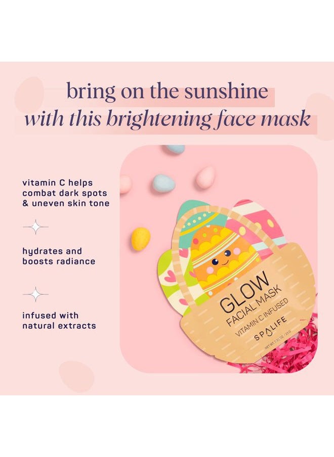 Spring & Easter Facial Masks (9Pack) - Hyaluronic Acid, Collagen, Vitamin C Infused - Reduces Dark Circles, Hydrates, Firms Skin - Skin Care Masks for Puffiness, Fine Lines & Wrinkles