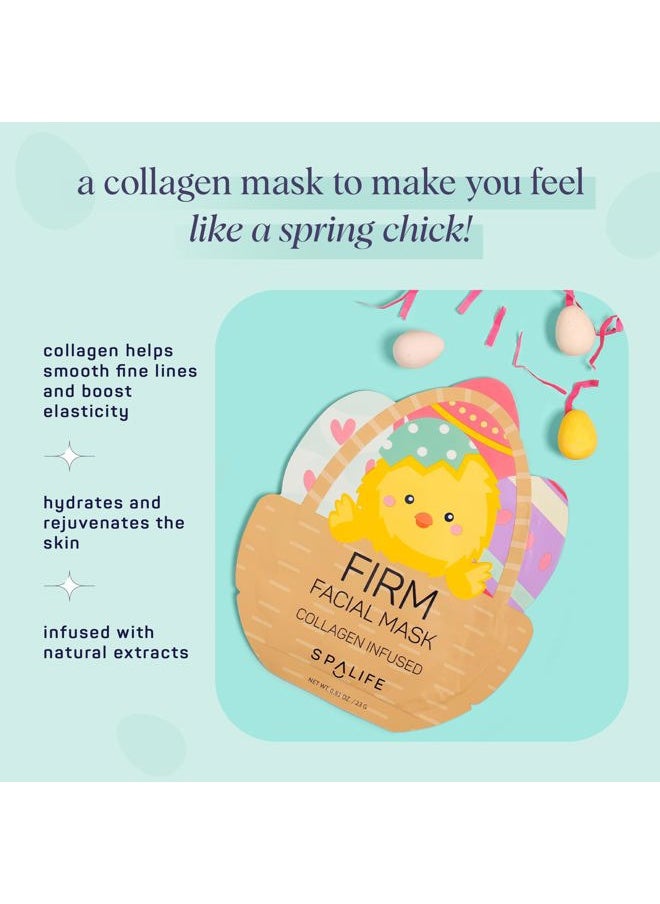 Spring & Easter Facial Masks (9Pack) - Hyaluronic Acid, Collagen, Vitamin C Infused - Reduces Dark Circles, Hydrates, Firms Skin - Skin Care Masks for Puffiness, Fine Lines & Wrinkles