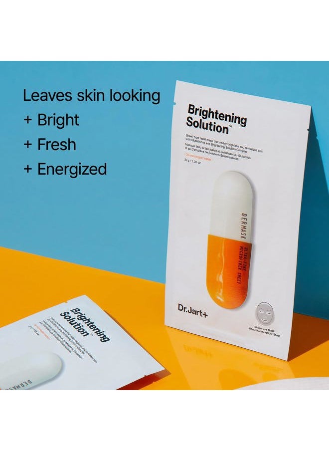 Dermask Micro Jet Brightening Solution Face Mask | Sheet Mask | Korean Skin Care, 1 Pack