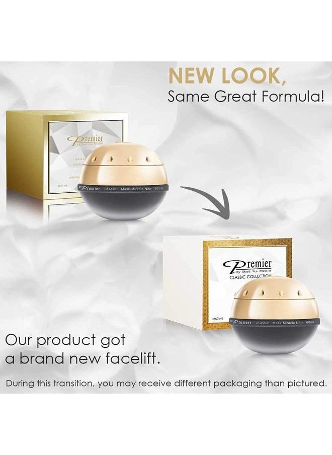 Premier Dead Sea Classic original Miracle Noir Mask, Age defying, detoxifying, hydrating, nourishing, exfoliating, anti oxidant All in one best mask 2.4 Fl oz.