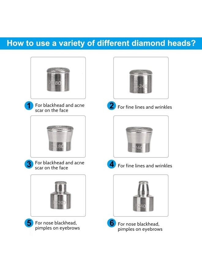Diamond Dermabrasion Head Microdermabrasion Exfoliator Home Facial Dermabrasion Tool Dermabrasion Replacements 6 Tips