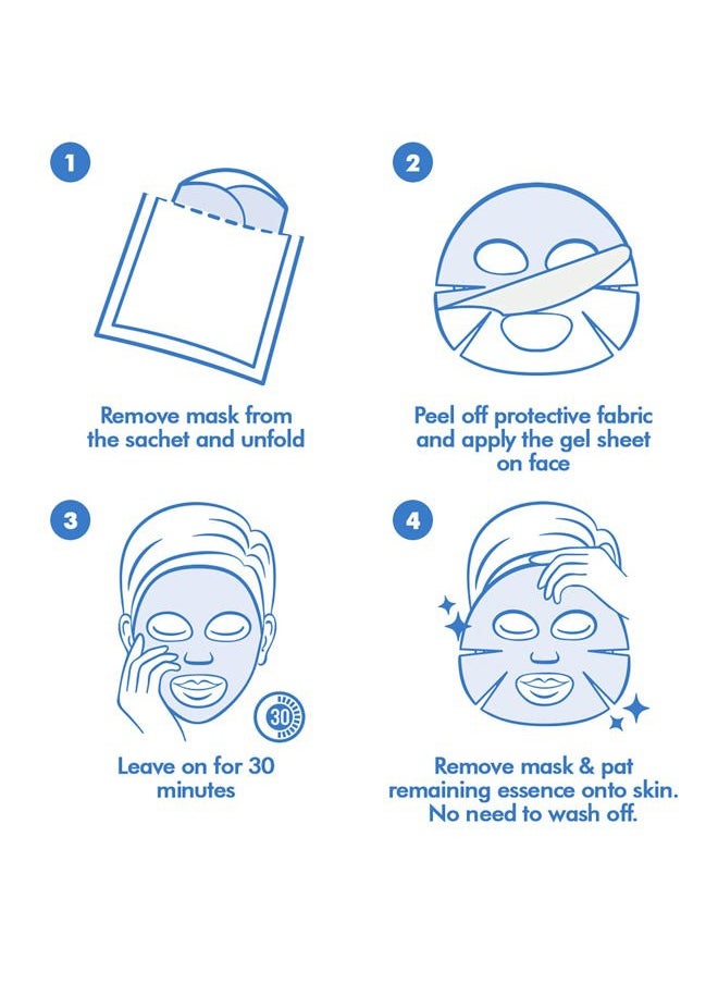 5-Pack Hydrogel Collagen Face Mask, Instant Brightening Hydrating Facial Masks Sheet Mask for Firming, Lifting Anti Aging Anti Wrinkle with Hyaluronic Acid, Peptide, Aloe Vera, Vitamin C & E