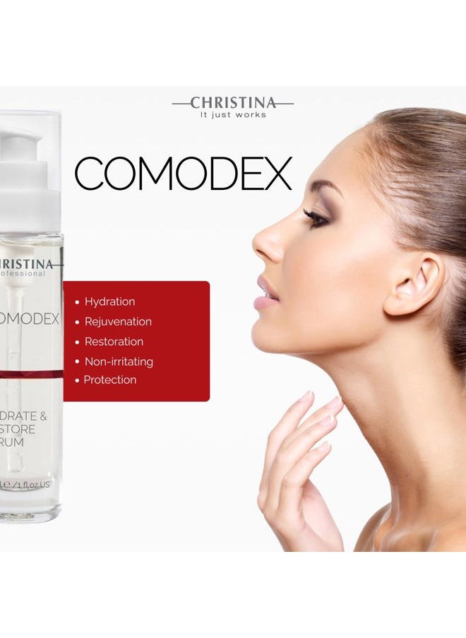 Christina Comodex Hydrate & Restore Serum with Hyaluronic Acid - 30ml - Facial Hydrating Serum to Regenerate & Rejuvenate - For Dehydrated Oily, Open Pores, Combination, & Nomal Skin
