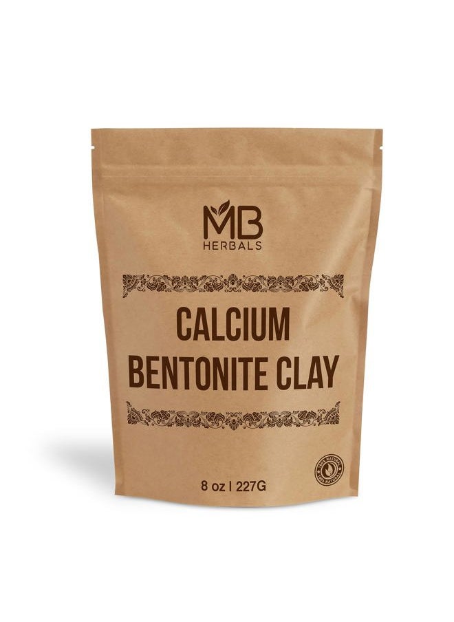 Calcium Bentonite Clay Powder 8 oz | 227G / 0.5 LB | Bentonite Clay | Fragrance Free | Detox Clay | Soap Making | Suitable for Oily Skin