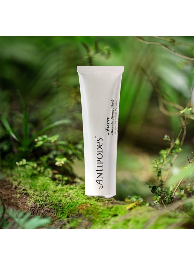 ANTIPODES Aura Manuka Honey Mask, Hydrating Face Mask Targets Blemishes & Breakouts with Manuka Honey Superfood, Maskne Treatment for Oily Skin, Dry Skin & Blemish Prone - 75ml, 2.5fl. Oz