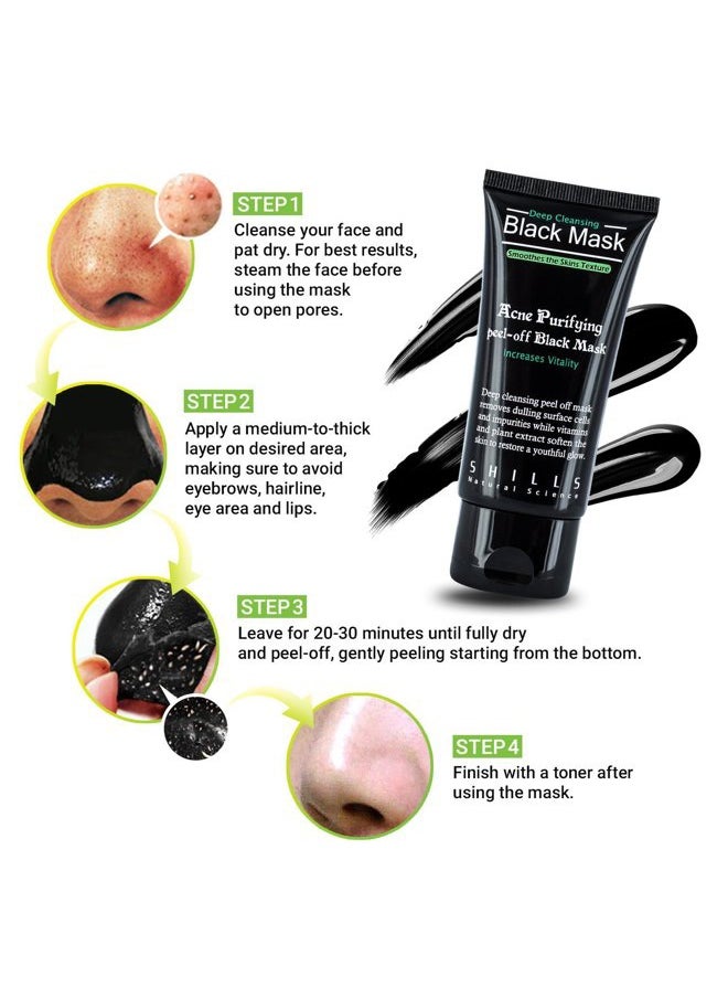Blackhead, Removes Blemishes, Purifyies, Cleanses Skin. Activated Charcoal (50 ml)