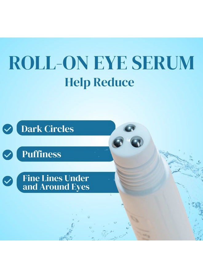 Miss Spa Eye Serum 5-in-1 Roll On Under Eye Cream, Helps De-puff and Brighten Under and Around Eyes, Anti-Aging Under Eye Roller Helps with Fine Lines and Dark Circles, Vitamin B3, Eye Bag Remover
