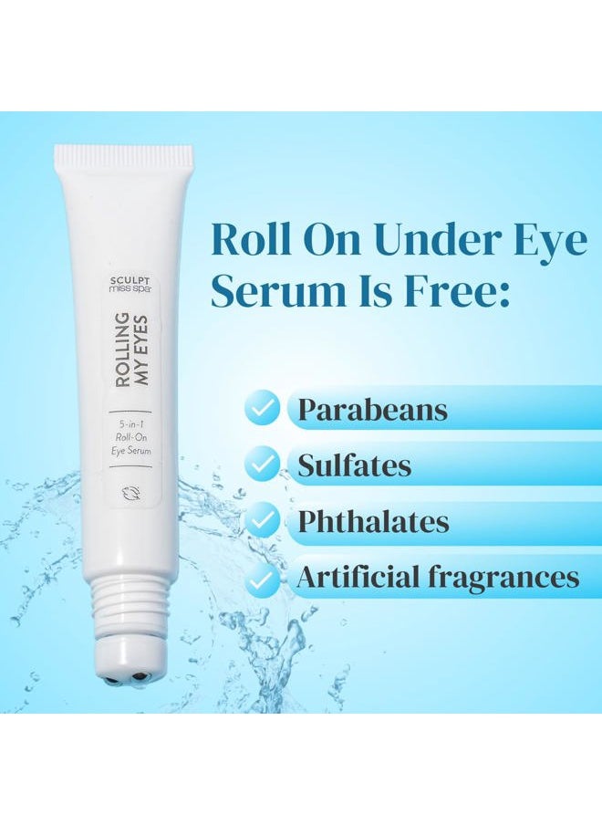Miss Spa Eye Serum 5-in-1 Roll On Under Eye Cream, Helps De-puff and Brighten Under and Around Eyes, Anti-Aging Under Eye Roller Helps with Fine Lines and Dark Circles, Vitamin B3, Eye Bag Remover