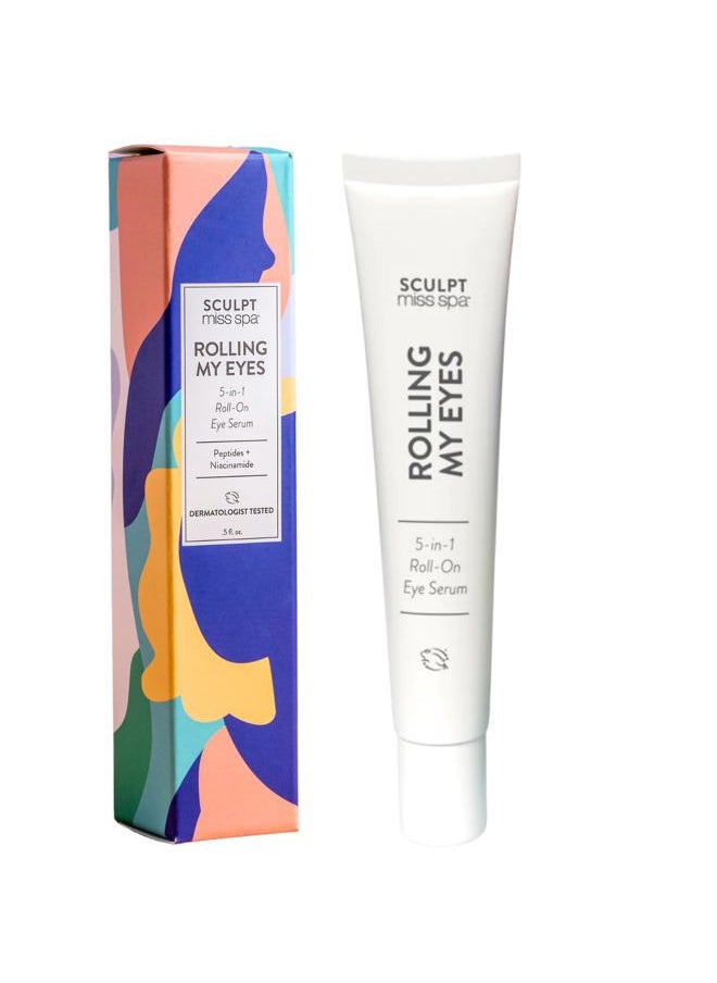 Miss Spa Eye Serum 5-in-1 Roll On Under Eye Cream, Helps De-puff and Brighten Under and Around Eyes, Anti-Aging Under Eye Roller Helps with Fine Lines and Dark Circles, Vitamin B3, Eye Bag Remover