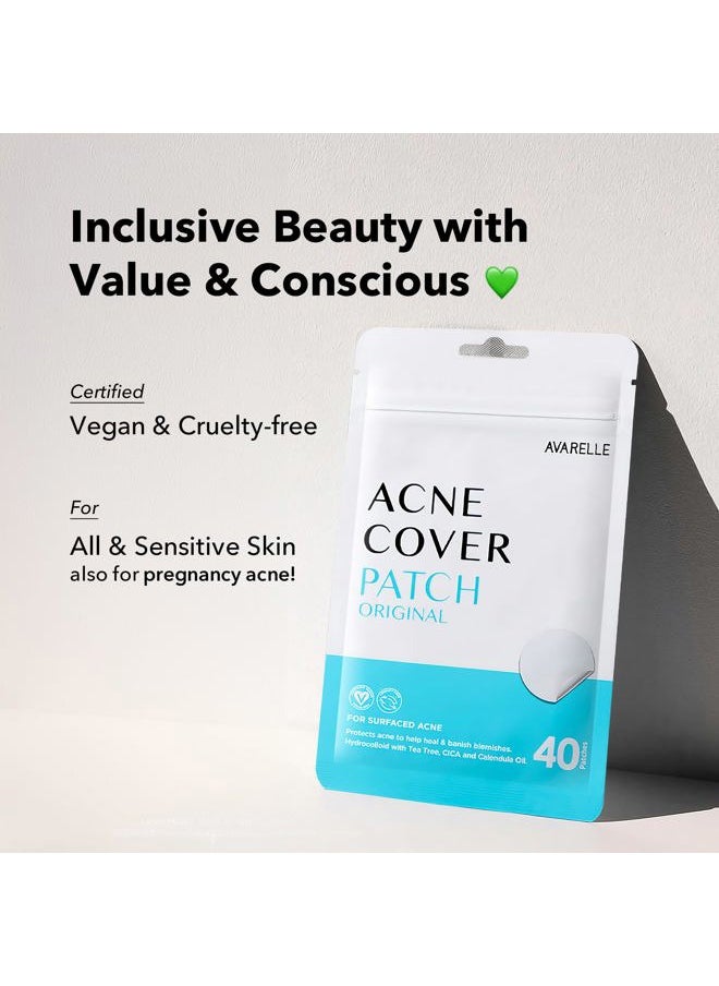 Acne Cover Patches, FSA HSA Eligible Hydrocolloid Pimple Patches for Face with Tea Tree Oil, Korean Skincare Zit Patches for Face | FSA HSA Store Eligible Items | Vegan, Cruelty-free