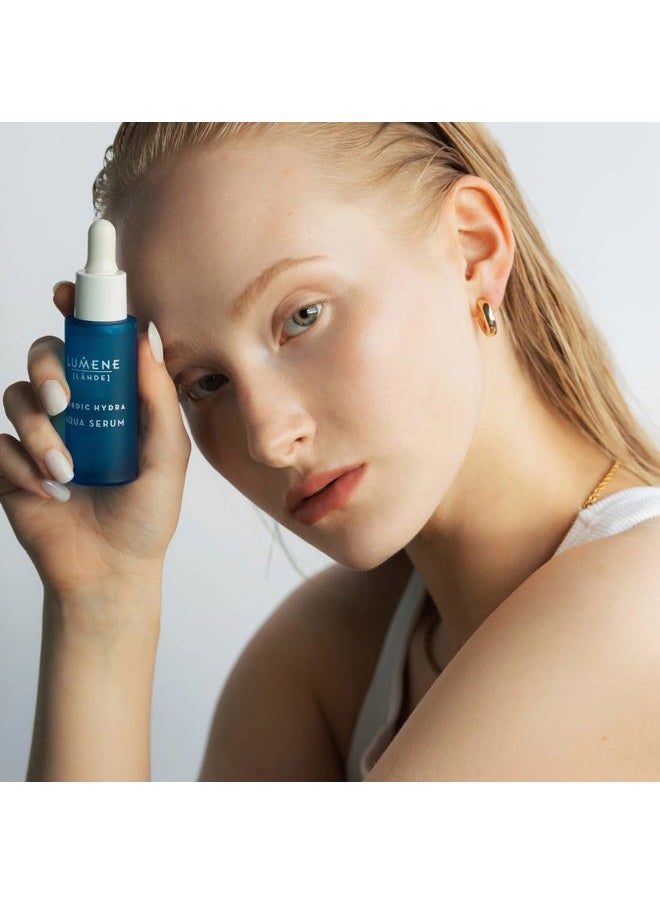 Nordic Hydra Arctic Dew Quenching Aqua Face Serum - Pure Concentrated Skin Hydration + Arctic Spring Water for Lasting Dewy Skin - Nordic Red Algae + Hyaluronic Acid Hydrating Serum (1 fl oz)