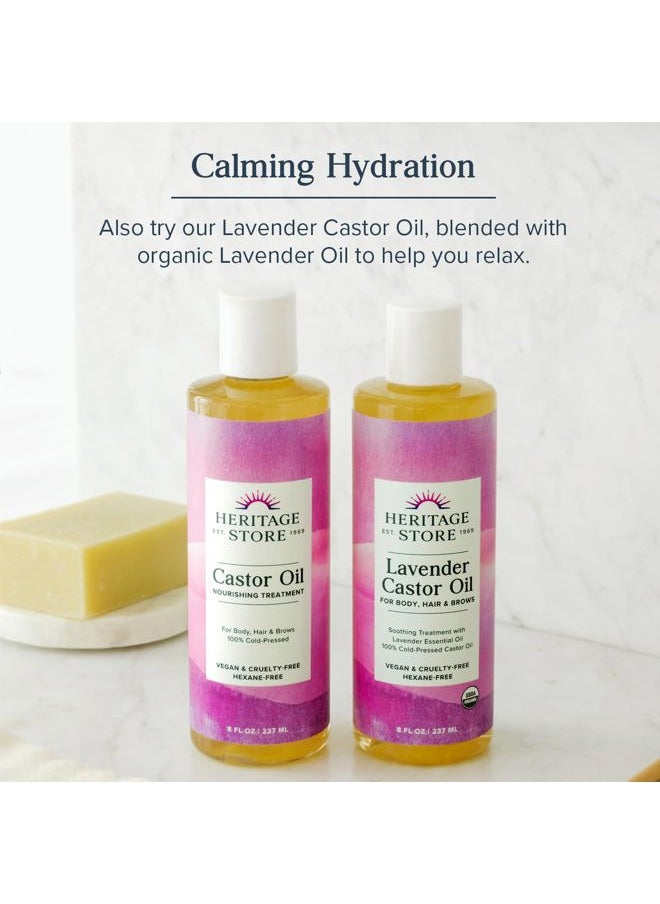 Castor Oil, Cold Pressed, Rich Hydration for Vibrant Hair & Skin, Bold Lashes & Brows, No Hexane (32 Fl Oz)