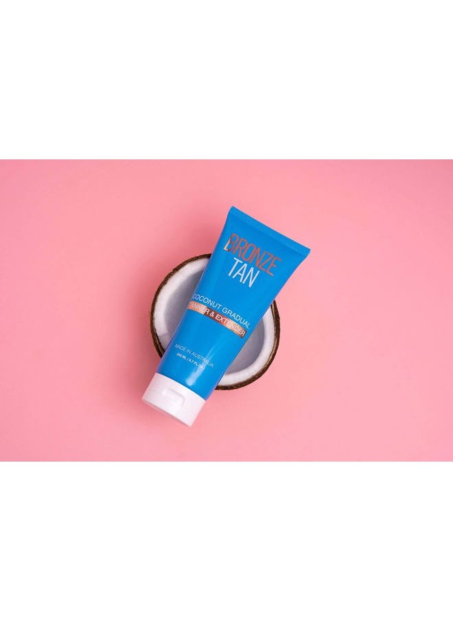 Bronze Tan Gradual Self Tanner Lotion & Tan Extender - Coconut Scented - Aloe Vera & Vitamin E Enriched - Streak-Free Nourishing Sunless Tanning Lotion (200ml)