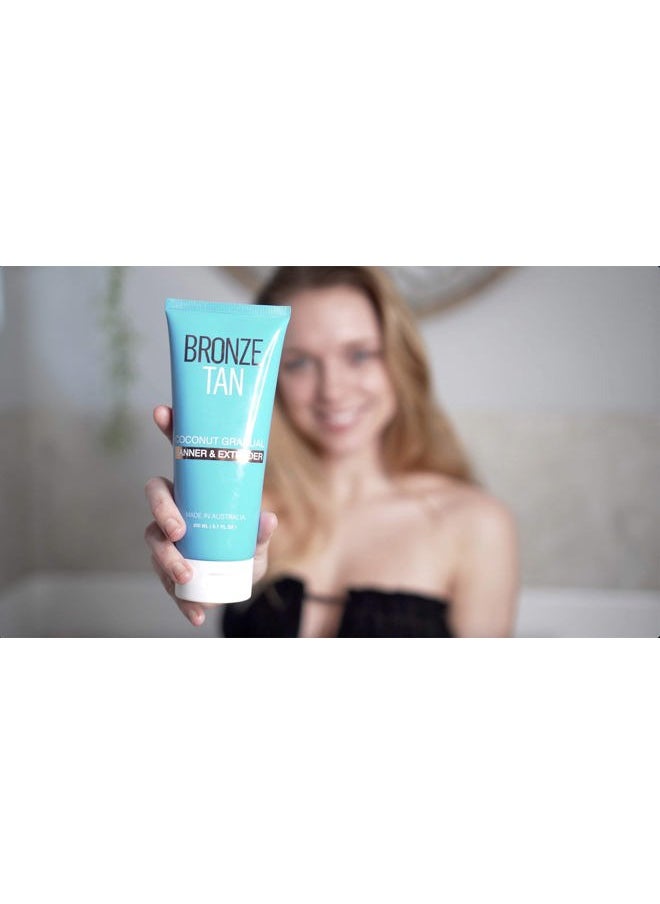 Bronze Tan Gradual Self Tanner Lotion & Tan Extender - Coconut Scented - Aloe Vera & Vitamin E Enriched - Streak-Free Nourishing Sunless Tanning Lotion (200ml)
