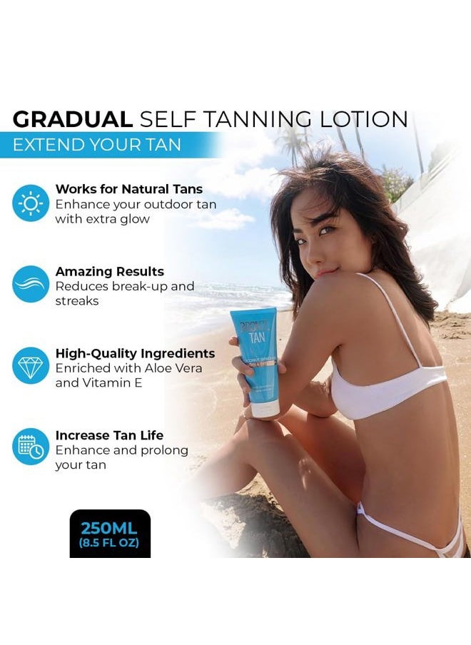 Bronze Tan Gradual Self Tanner Lotion & Tan Extender - Coconut Scented - Aloe Vera & Vitamin E Enriched - Streak-Free Nourishing Sunless Tanning Lotion (200ml)