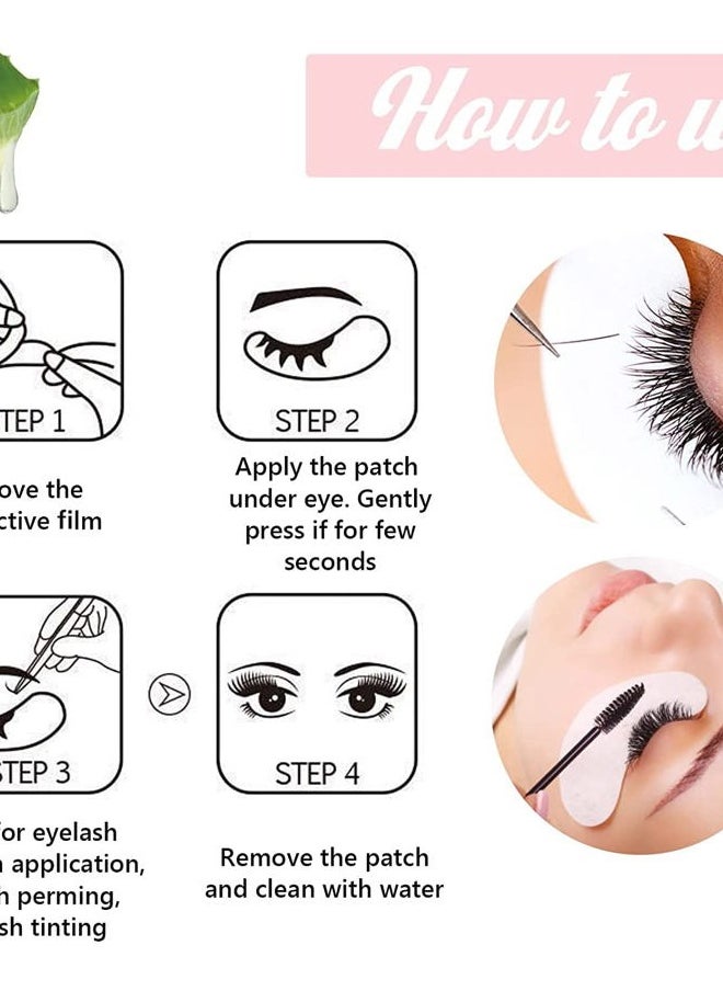 100 Pairs GreenLife Natural Hydrogel Eye Gel Pads - Collagen and Aloe Vera Patches for Under Eyes - Eyelash Extension Kit